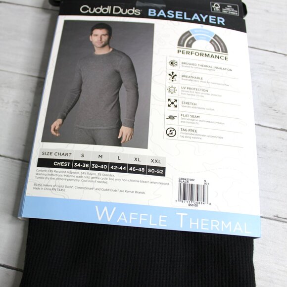Cuddl Duds Men's Base Layer Shirt Pants Size S Waffle Thermal Underwear - Picture 4 of 5